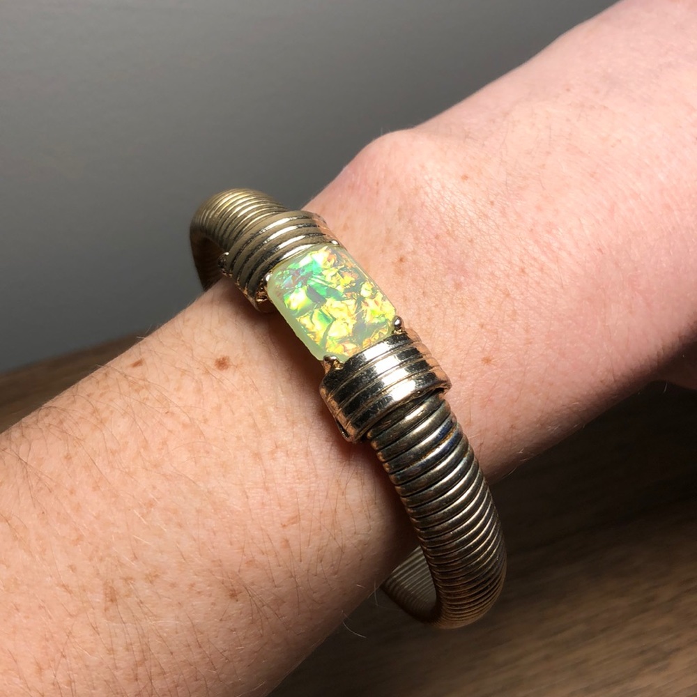Iridescent and gold bangle